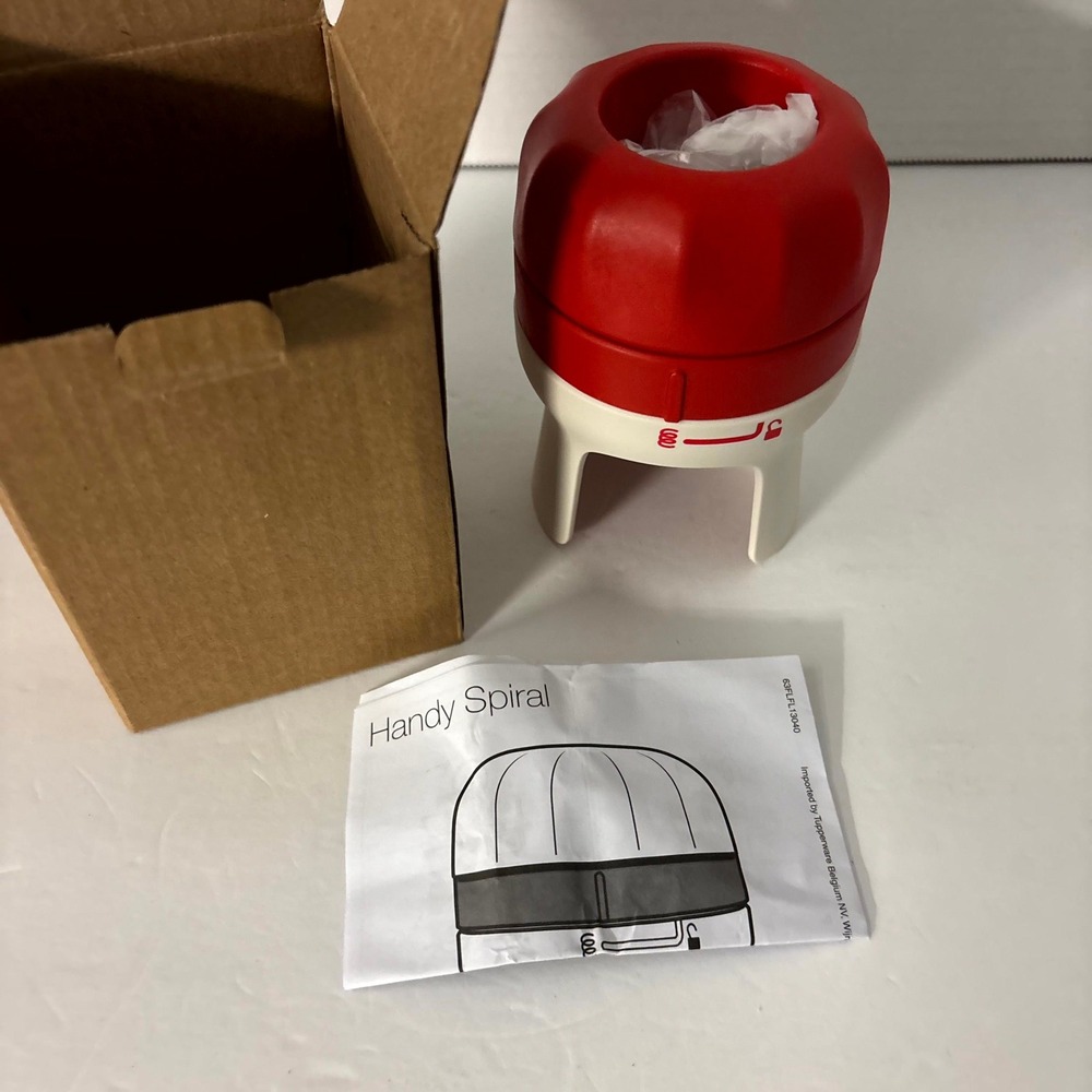 Tupperware Handy Spiral Vegetable Slicer Zoodle Maker Red White w/ Box Manual